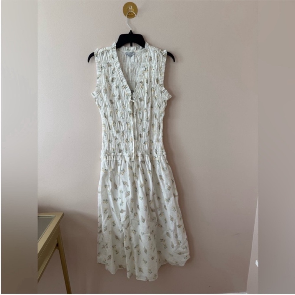 Rails Dion White Smocked Dress Floral NWT Medium
